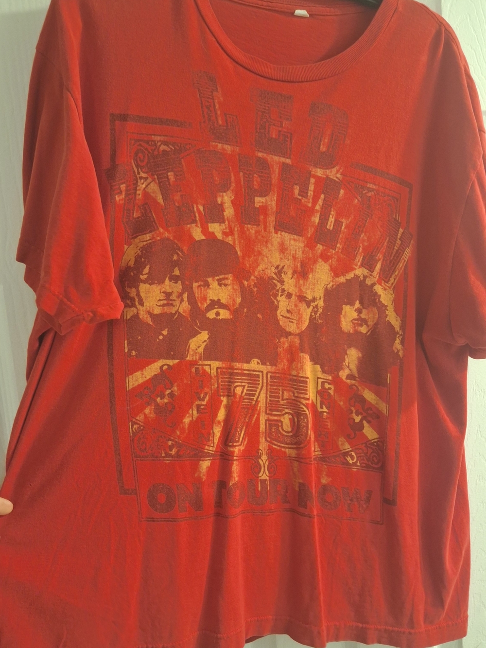 Vintage Red Led Zepplin Concert Tee 1975.. -XL Men